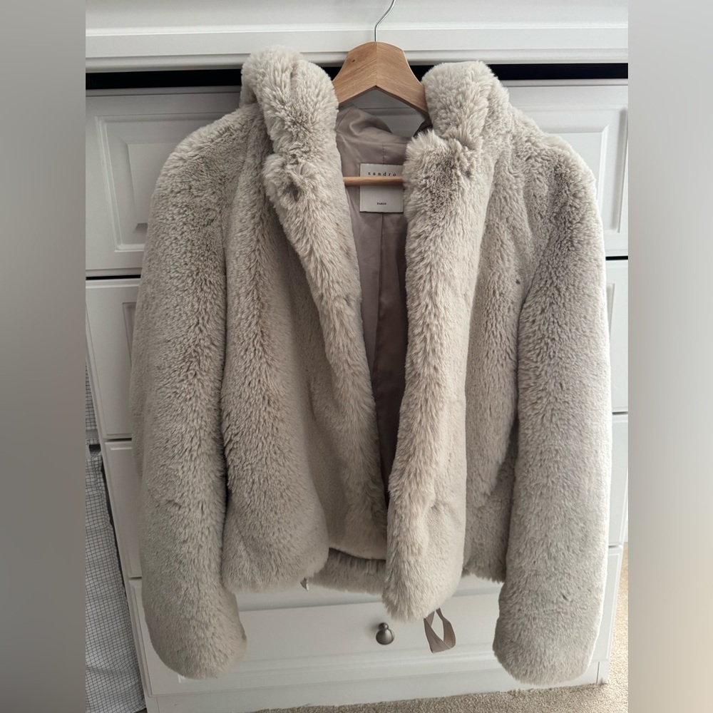 Sandro Faux Feather Mirage Jacket